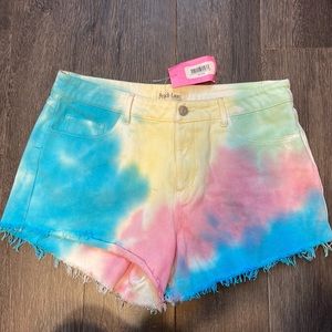 Pastel Denim Cut off Shorts